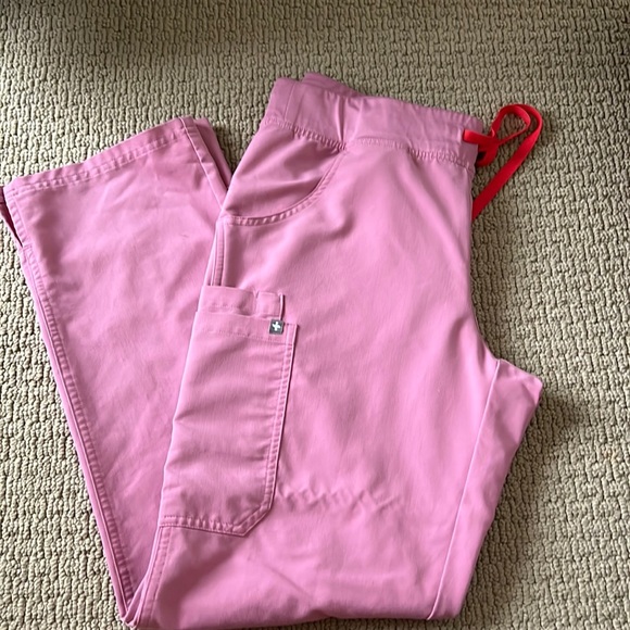 Figs Pants & Jumpsuits Figs Size M Pink Pants With Red String